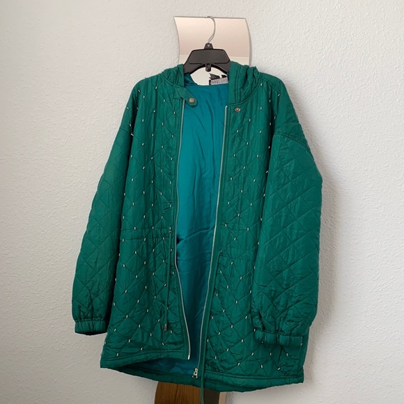 Vintage oversized silk quilted jacket - Picture 1 of 3